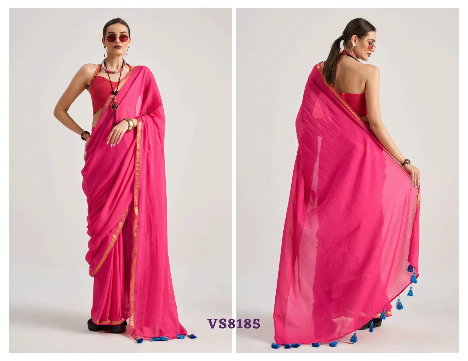 Hues & Flow By Mono Poley Viscose Mul Designer Wholesale Saree Online